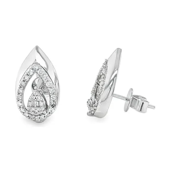 Teardrop Diamond Stud Earrings