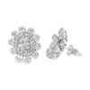 Diamond Cluster Flower Earrings