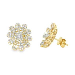Diamond Cluster Stud Earrings