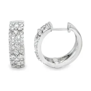 Pave Diamond Hoop Earrings