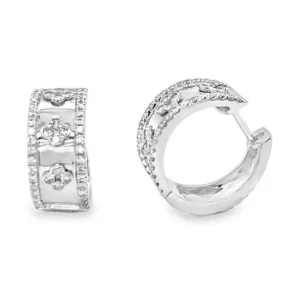 Clover Motif Hoop Earrings