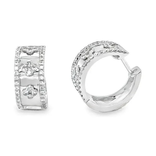 Clover Motif Hoop Earrings