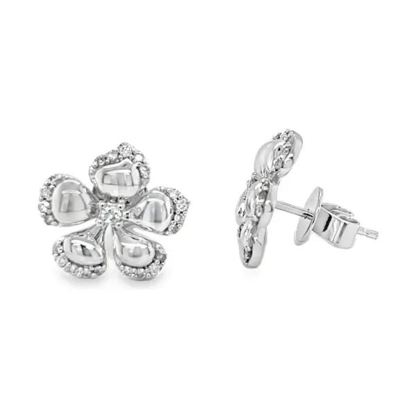 Flower Diamond Stud Earrings