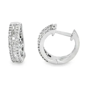 Diamond Huggie Hoop Earrings