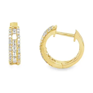Diamond Huggie Hoop Earrings