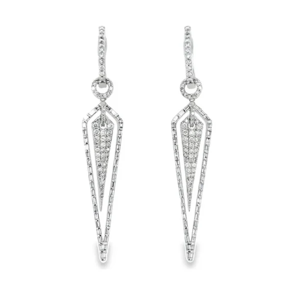 Geometric Diamond Dangle Earrings