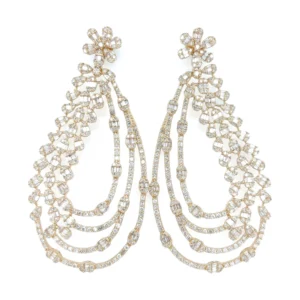 Diamond Teardrop Dangle Earrings
