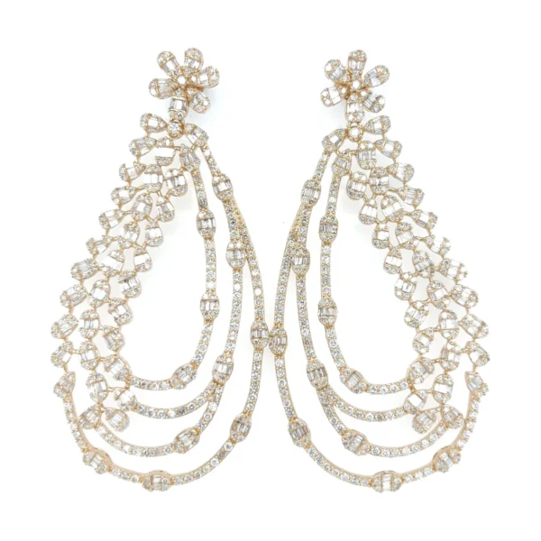 Diamond Teardrop Dangle Earrings