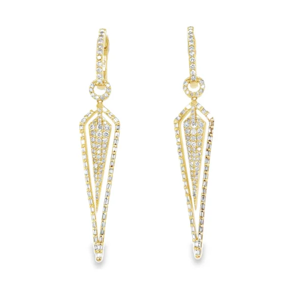 Geometric Diamond Dangle Earrings