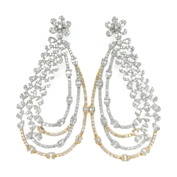Floral Teardrop Dangle Earrings