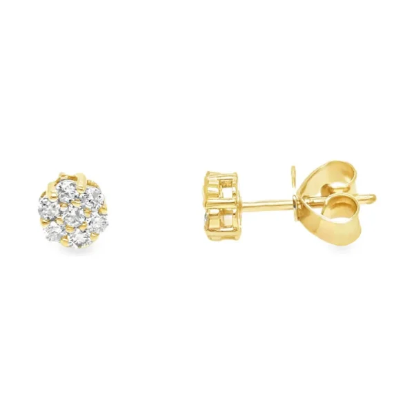 Diamond Cluster Stud Earrings