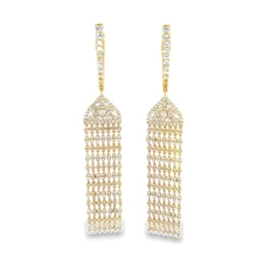 Diamond Tassel Dangle Earrings