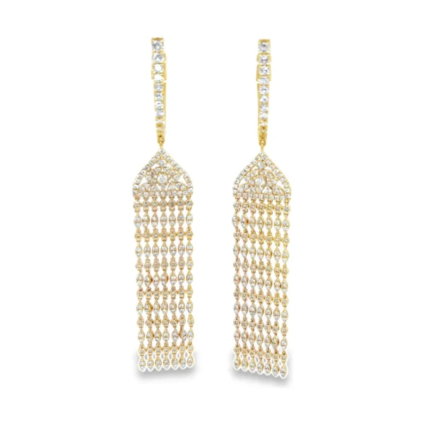 Diamond Tassel Dangle Earrings