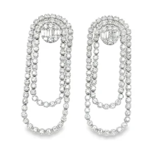 Diamond Double Oval Earrings