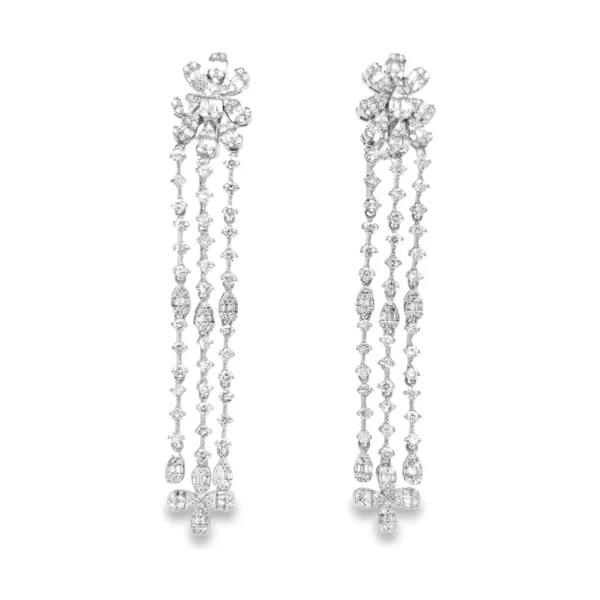 Diamond Tassel Dangle Earrings