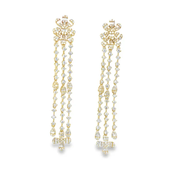 Diamond Tassel Dangle Earrings