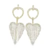 Diamond Heart Dangle Earrings