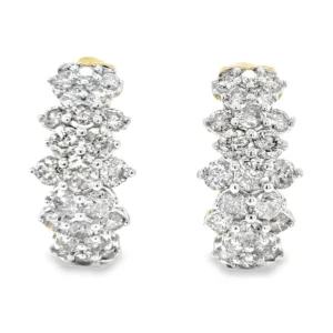 Cluster Diamond Hoop Earrings