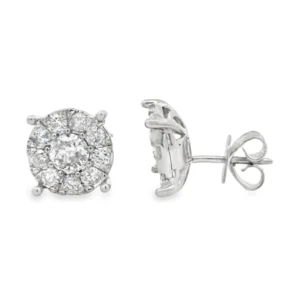 Diamond Cluster Stud Earrings