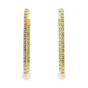 Diamond Oval Hoop Earrings
