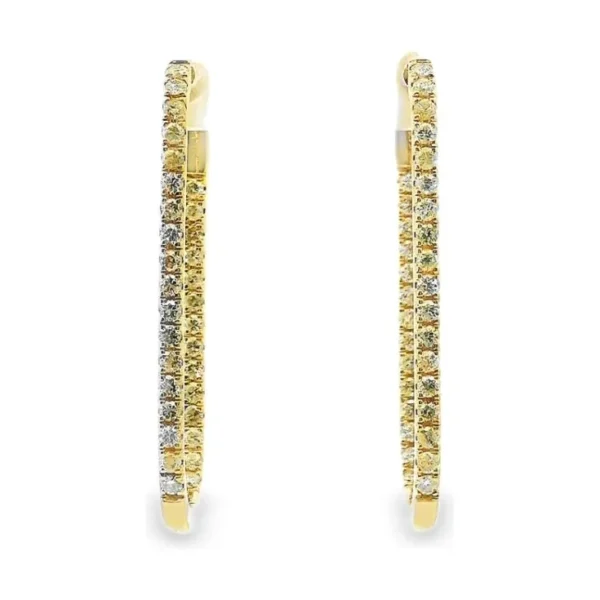 Diamond Oval Hoop Earrings