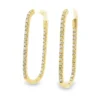 Diamond Oval Hoop Earrings