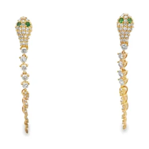 Snake Diamond Dangle Earrings