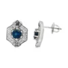 Hexagon Gemstone Stud Earrings