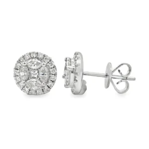 Halo Cluster Stud Earrings