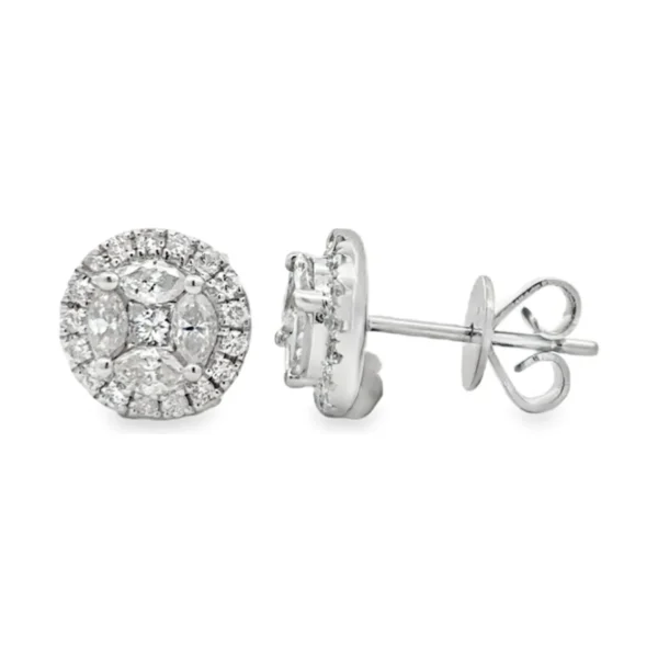 Halo Cluster Stud Earrings