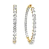 Emerald Cut Hoop Earrings