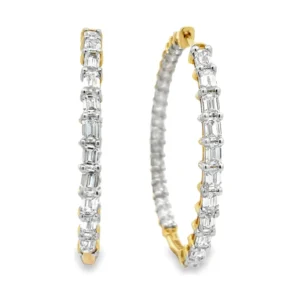 Emerald Cut Hoop Earrings