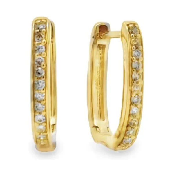 Diamond Huggie Hoop Earrings