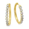 Bezel Diamond Hoop Earrings