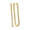 Rectangular Diamond Hoop Earrings