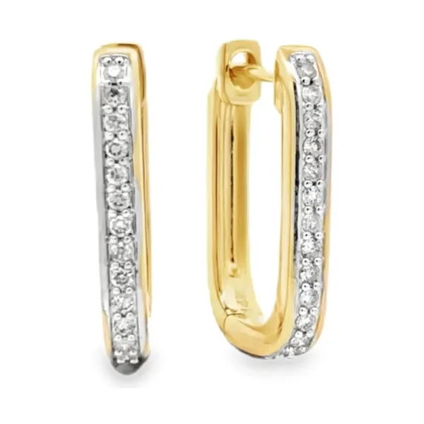 Diamond Oval Hoop Earrings