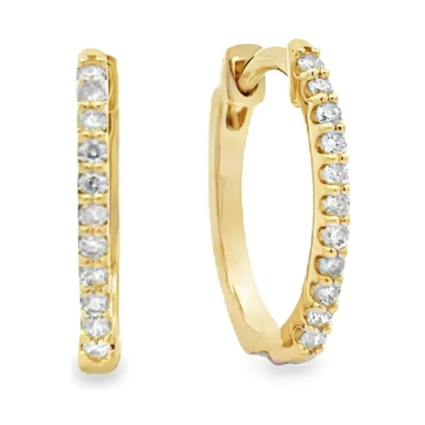 Diamond Huggie Hoop Earrings