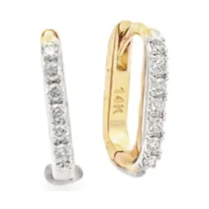 Diamond Huggie Hoop Earrings