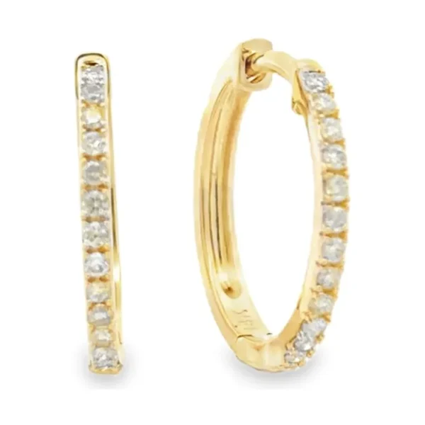 Diamond Huggie Hoop Earrings