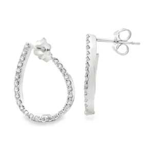 Teardrop Diamond Stud Earrings