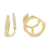 Double Diamond Huggie Earrings