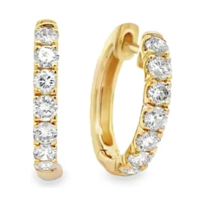 Diamond Huggie Hoop Earrings