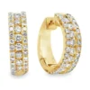 Diamond Huggie Hoop Earrings