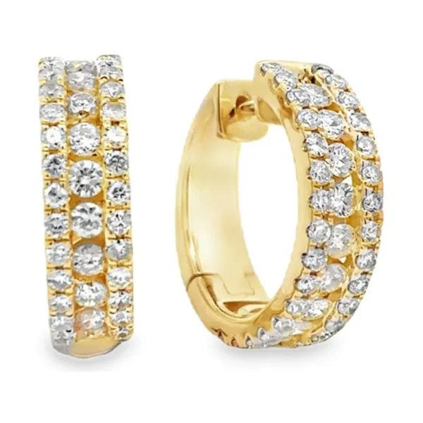 Diamond Huggie Hoop Earrings