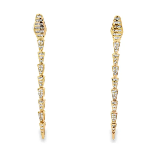 Diamond Snake Dangle Earrings