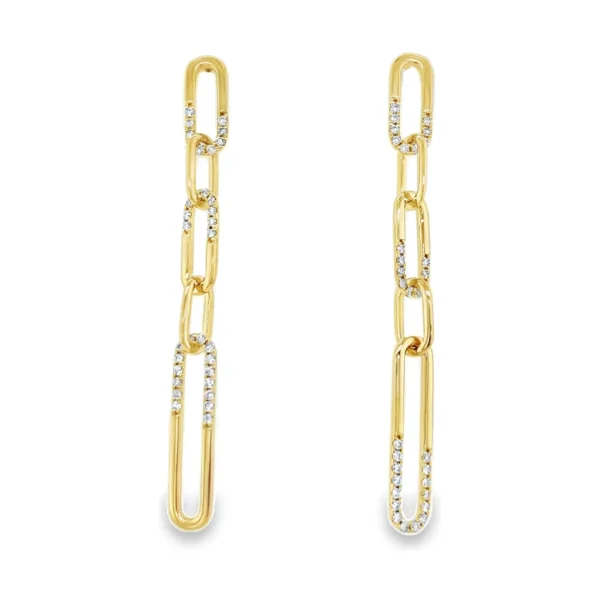 Diamond Paperclip Dangle Earrings