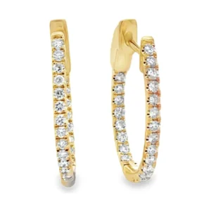 Diamond Oval Hoop Earrings