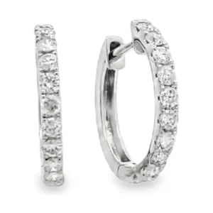 Diamond Huggie Hoop Earrings