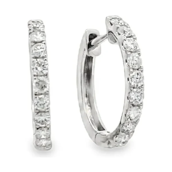 Diamond Huggie Hoop Earrings