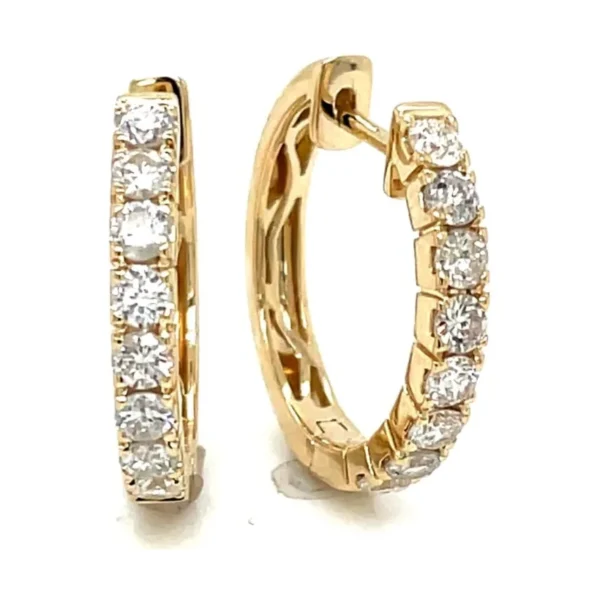 Diamond Huggie Hoop Earrings